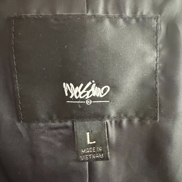 Vintage Y2K Mossimo Black Plaid Double Breasted Lightweight Trench Coat Large - Picture 14 of 15